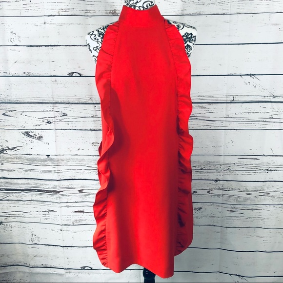 Ted Baker Torriya Ruffle Tunic Dress High Collar Pockets Sleeveless Ted Size 2 - Picture 2 of 13